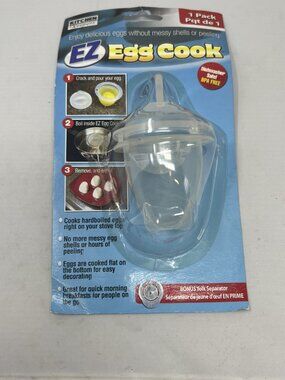 Kitchen Keepers: EZ Egg Cook Egg Cooker Plus Bonus Yolk Separator New